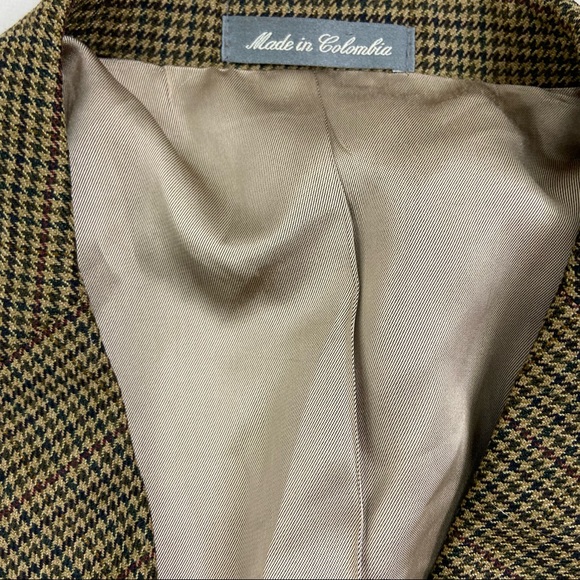 Oscar de la renta multicolored houndstooth blazer. Size 42L - Picture 2 of 10